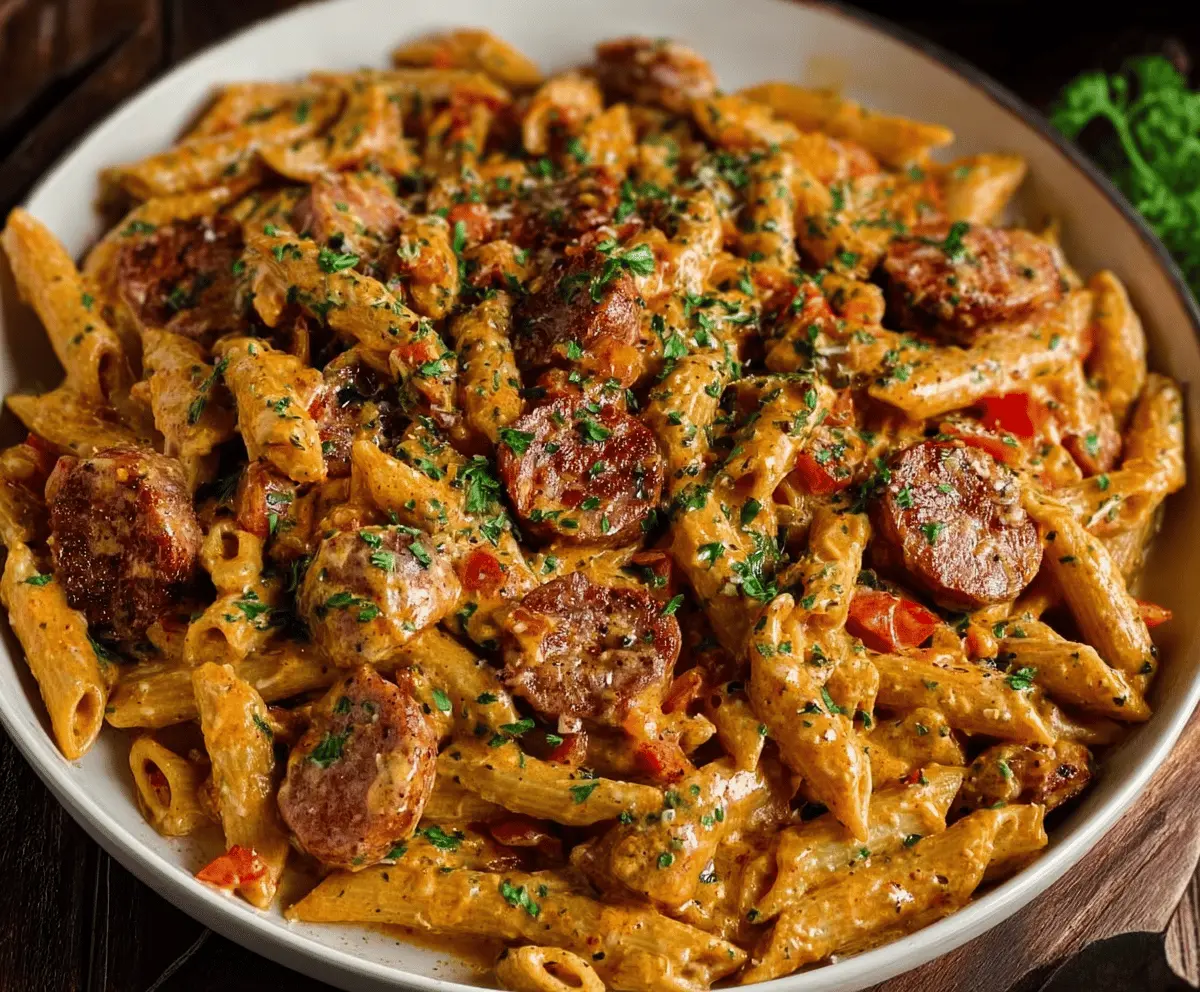 Easy Creamy Cajun Sausage Pasta Recipe