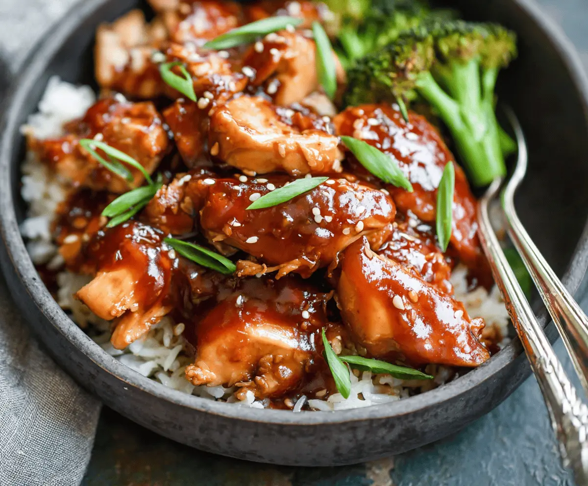 Easy Crock Pot Bourbon Chicken Recipe
