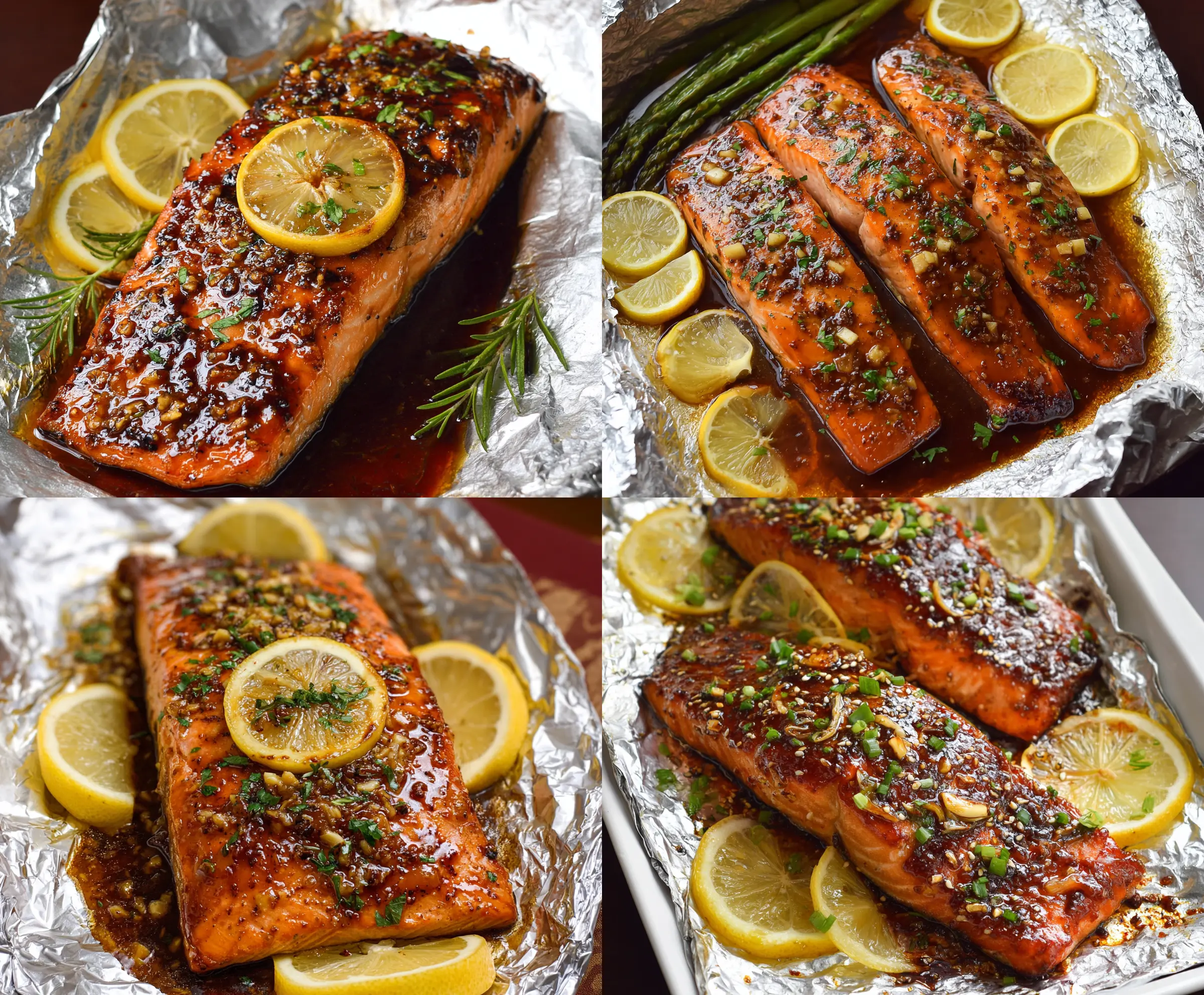 Brown Sugar Soy Glazed Salmon with Lemon Garlic