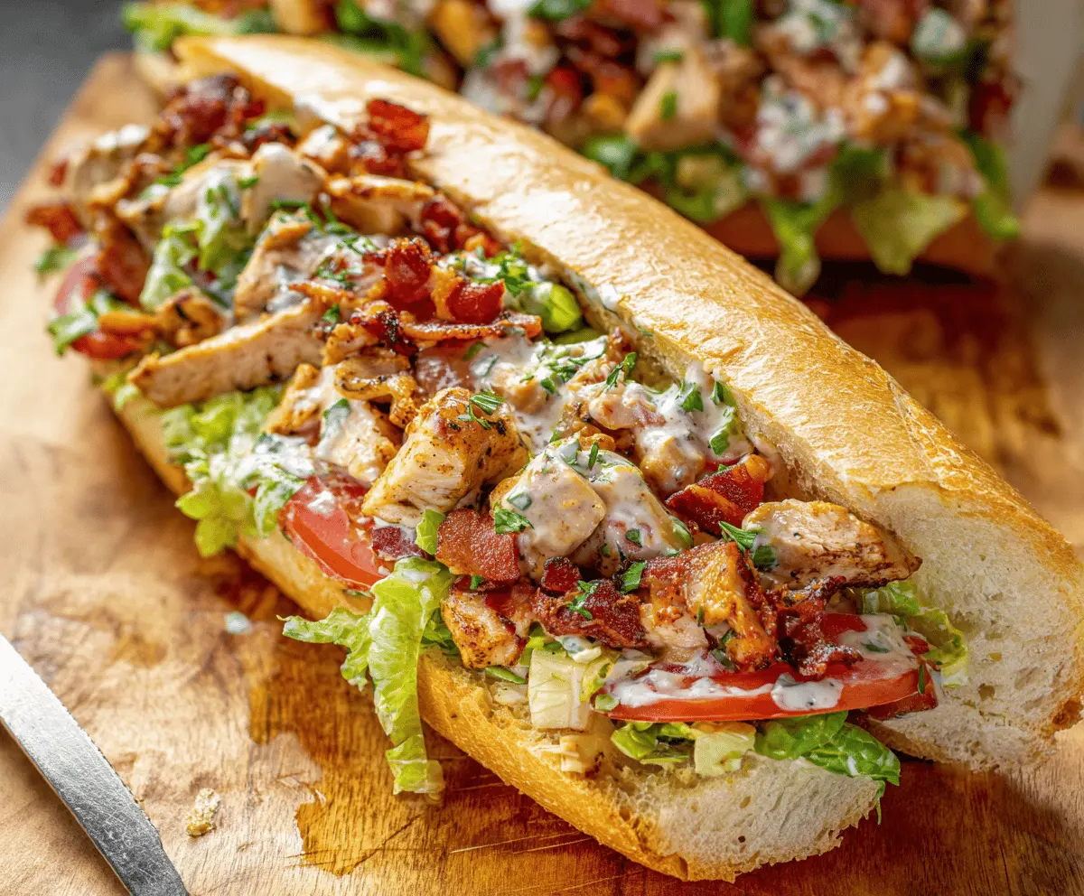 Easy Chopped Chicken Bacon Ranch Sub Recipe