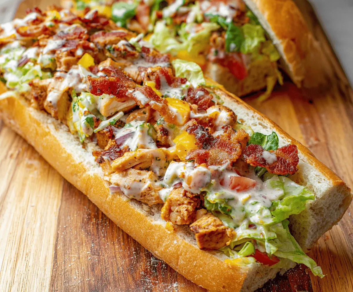 Easy Chopped Chicken Bacon Ranch Sub Recipe