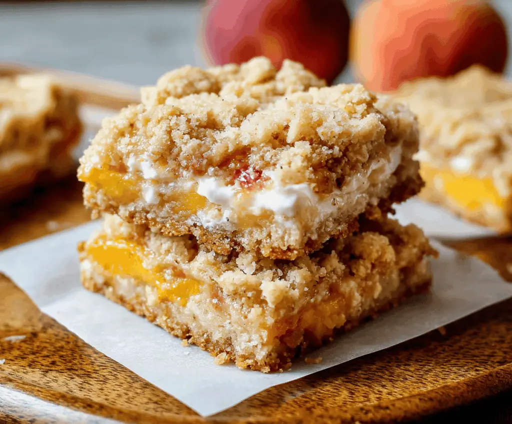 Easy Peaches and Cream Crumble Bars Recipe