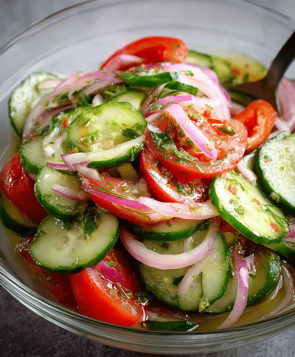 Fresh Marinated Cucumber Tomato Onion Salad