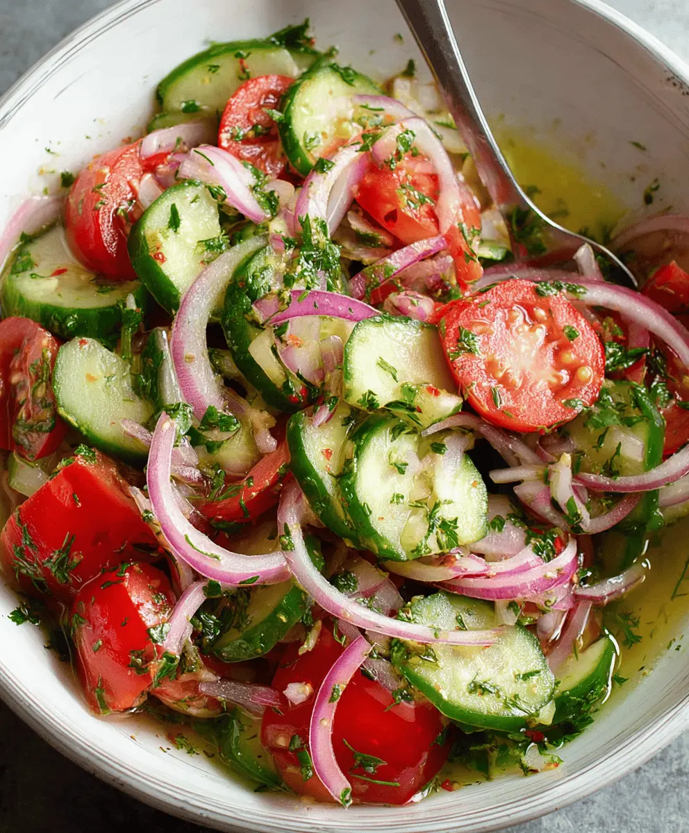 Fresh Marinated Cucumber Tomato Onion Salad