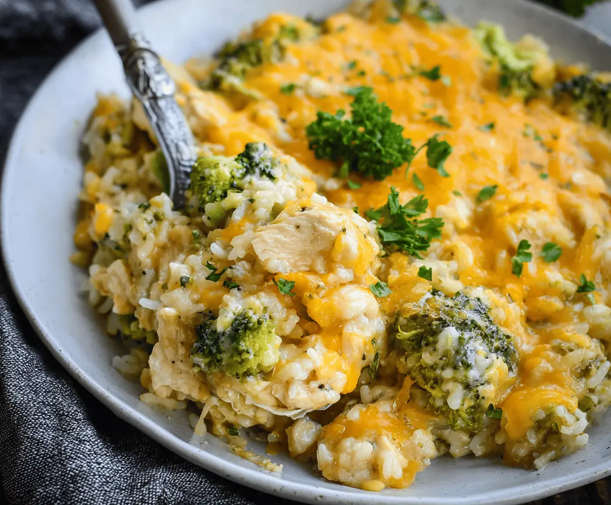 Crockpot Cheesy Chicken Broccoli Rice