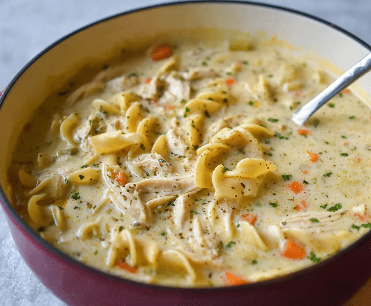 Creamy chicken noodle soup