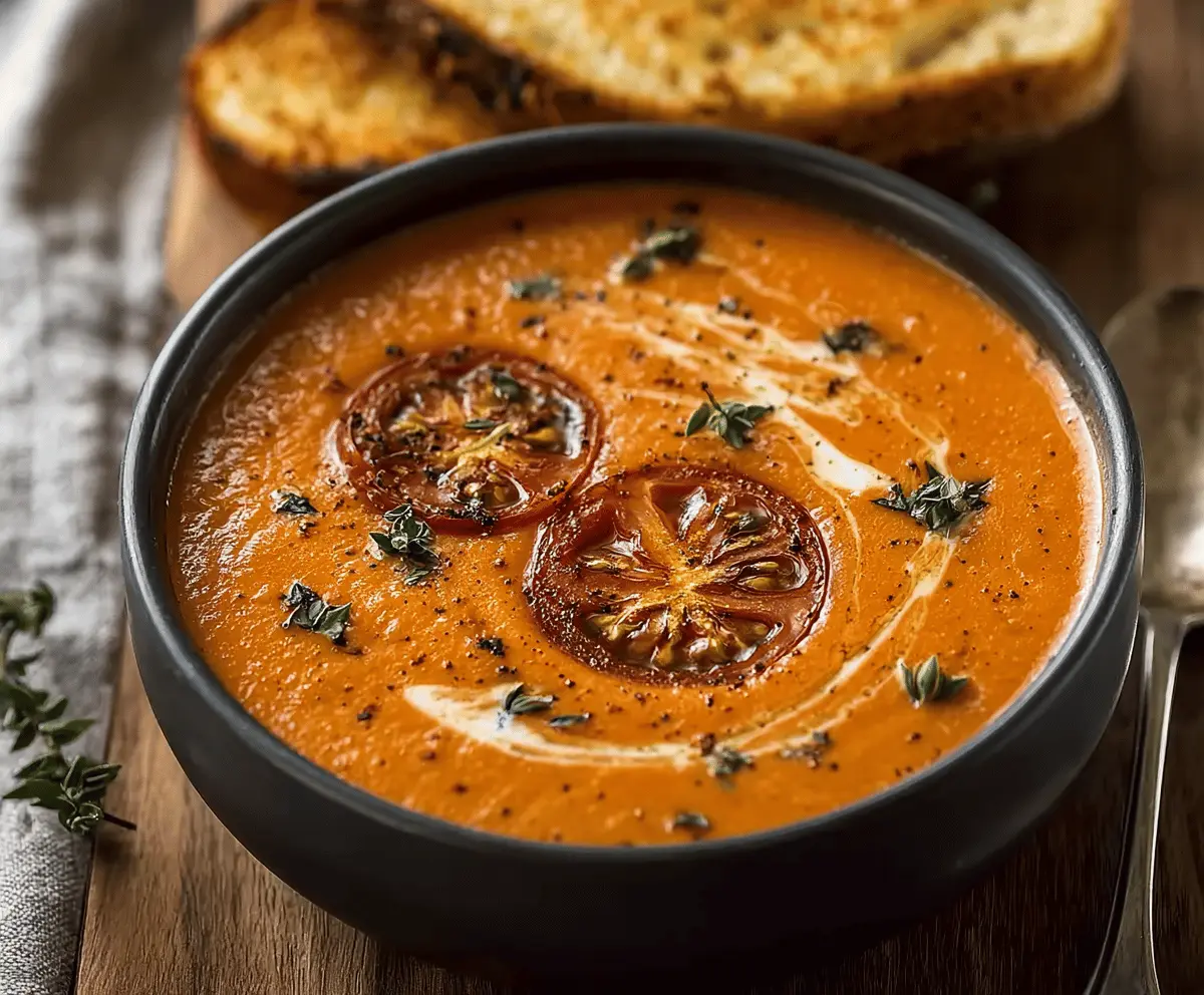 Creamy Roasted Garlic Tomato Soup