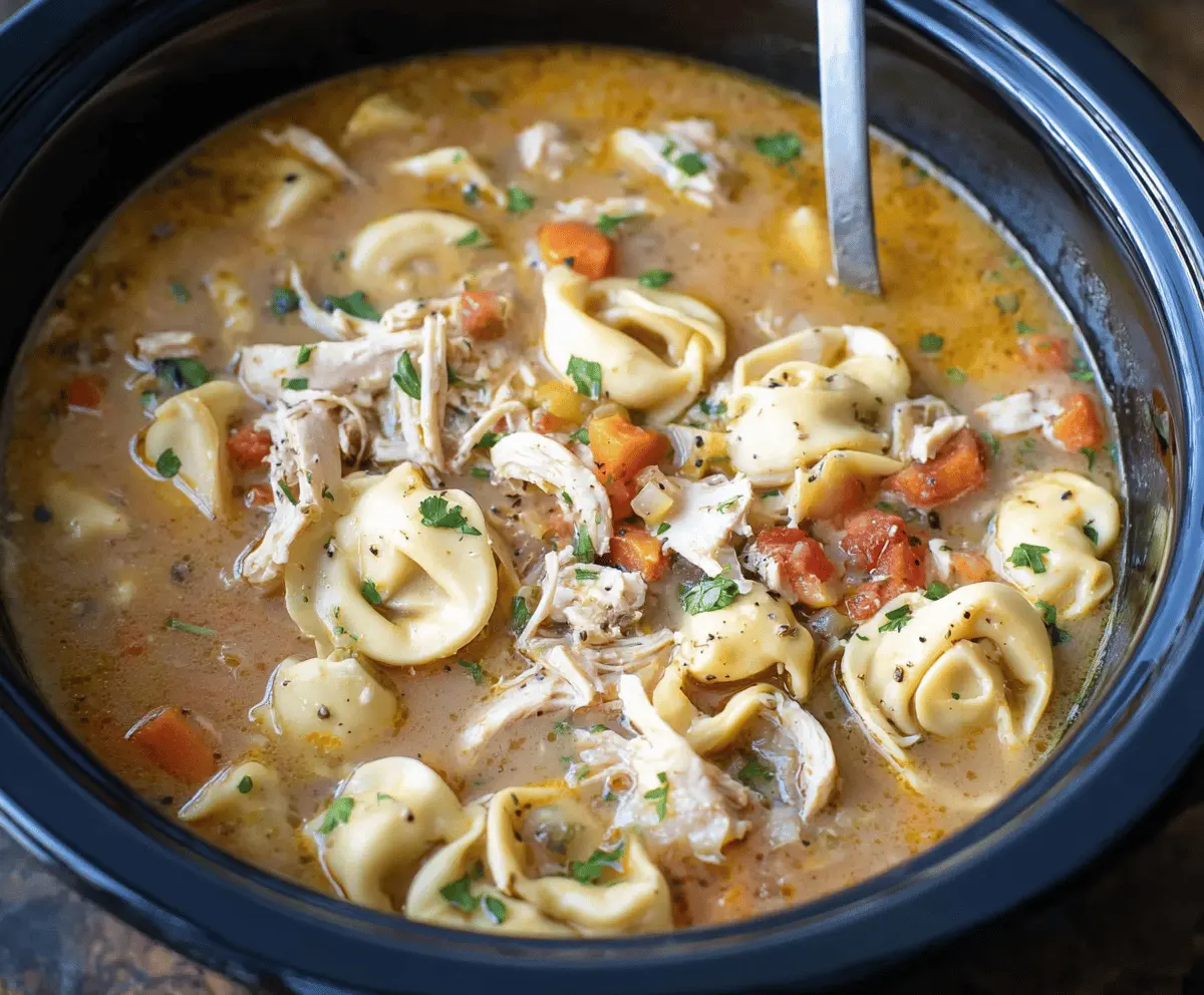 Crockpot Chicken Tortellini Soup