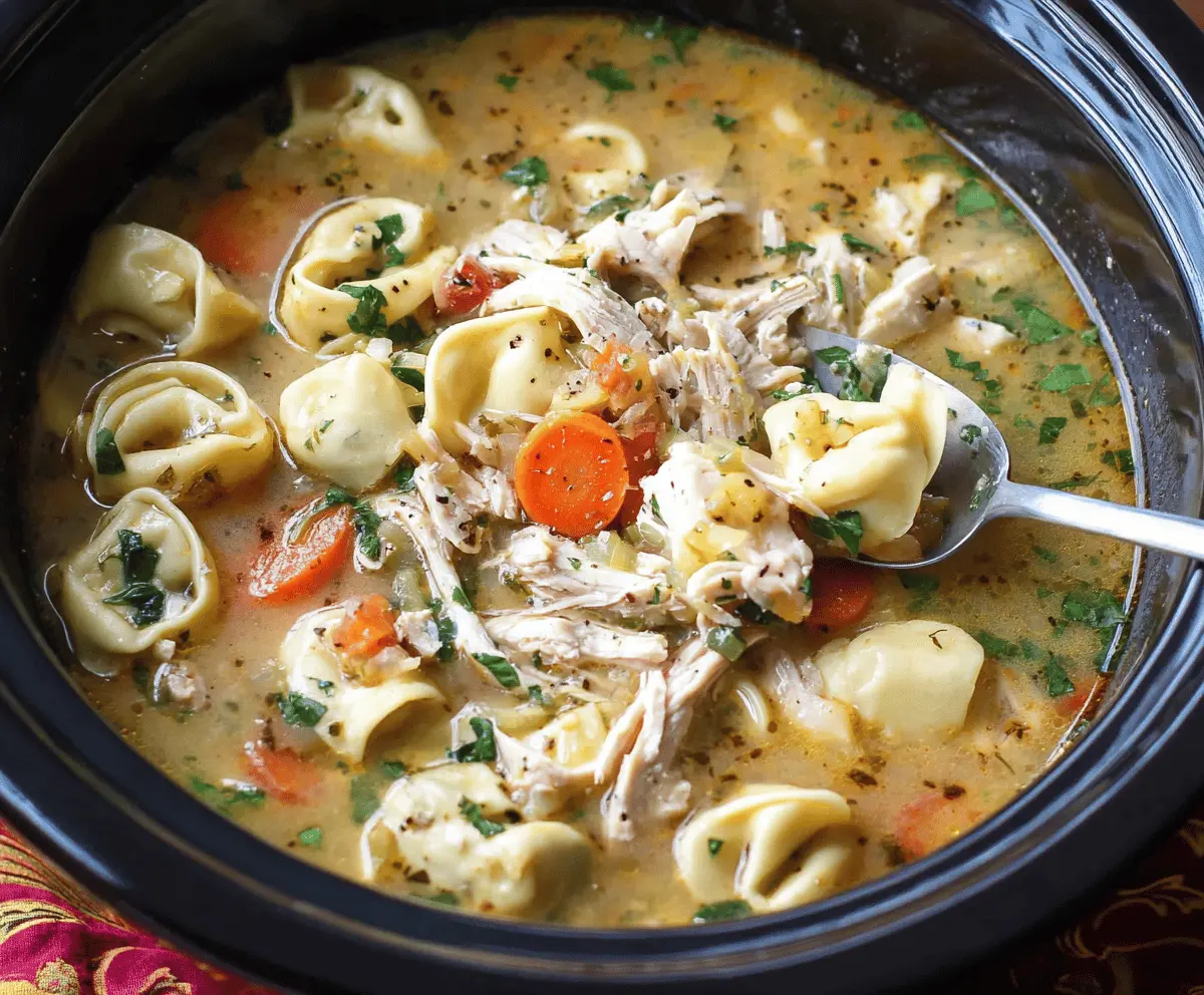 Crockpot Chicken Tortellini Soup