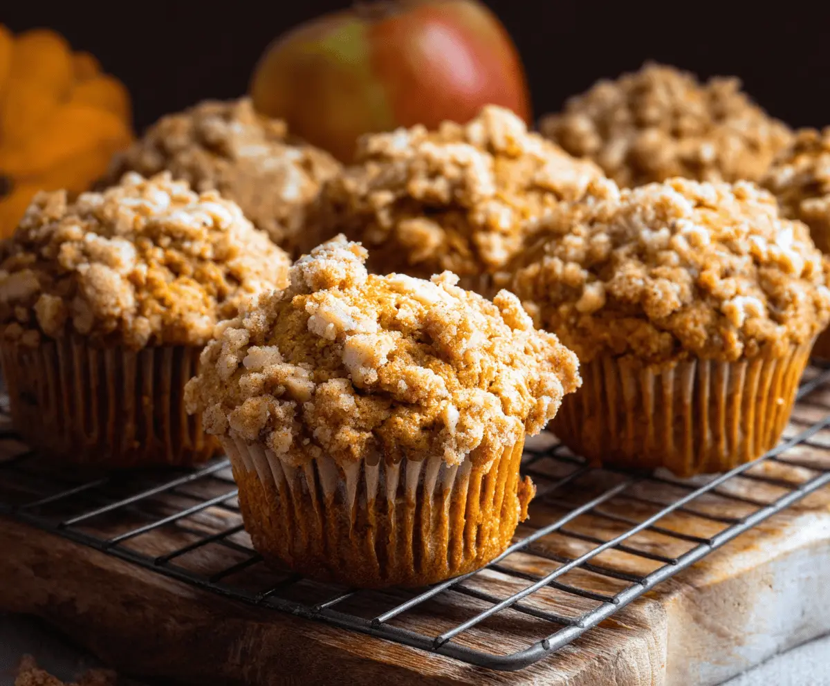 Pumpkin Apple Streusel Muffins