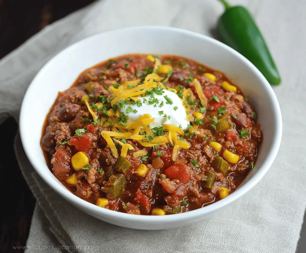 Spicy Southwest Chili with Corn and Peppers