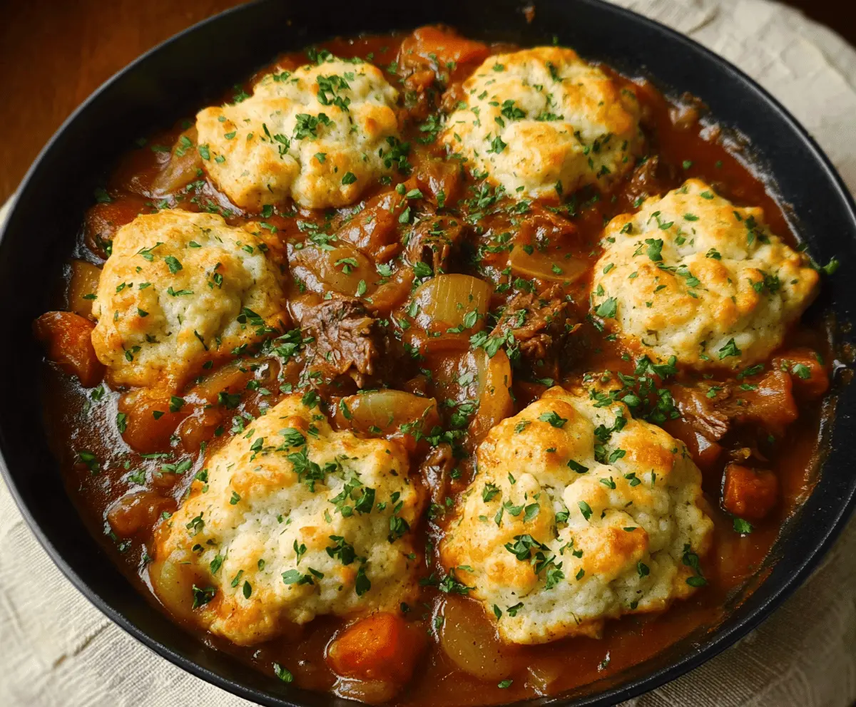Beef Stew with Cheddar Herb Dumplings