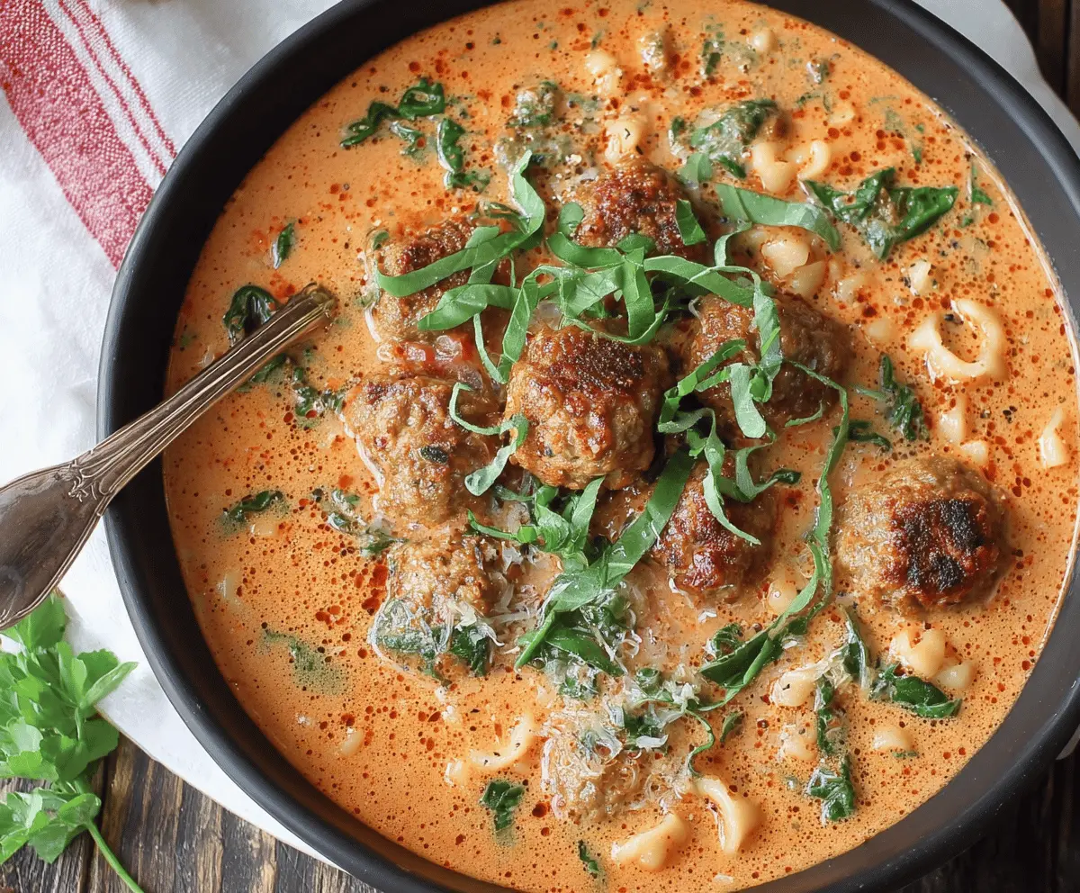 Creamy Italian Meatball Soup