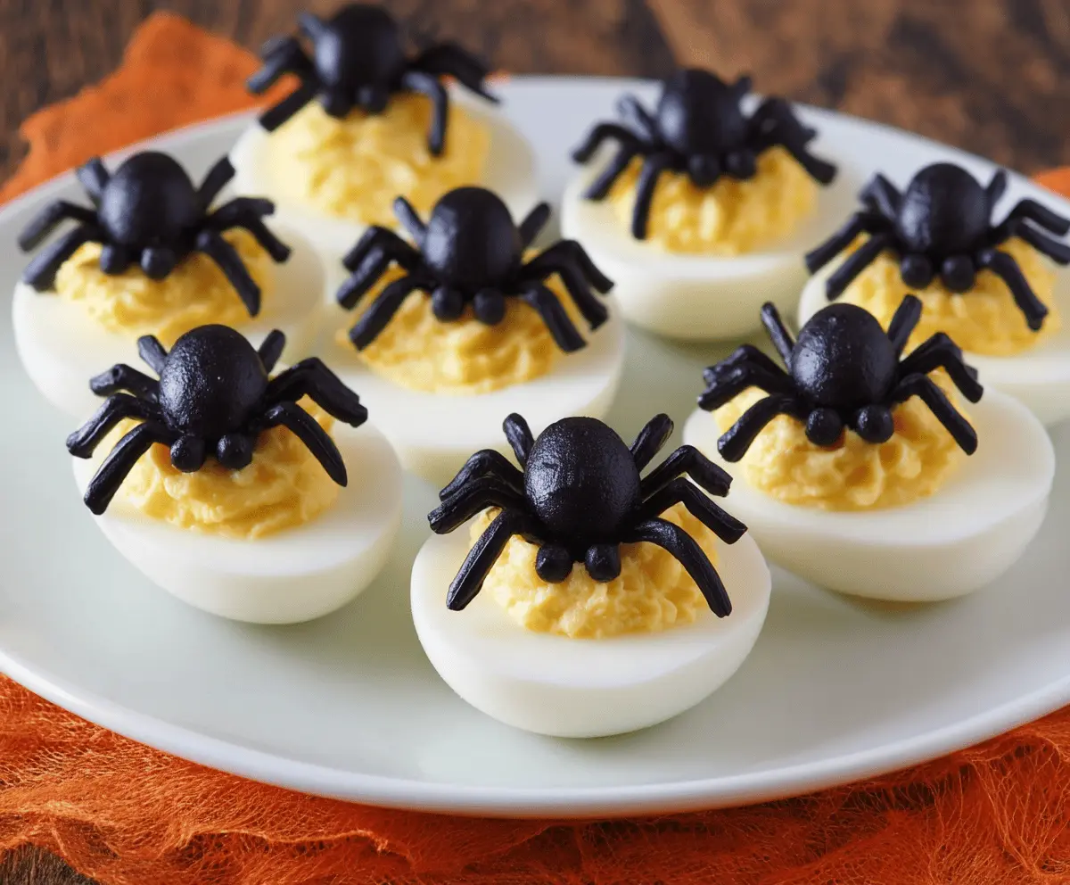 Spooky Halloween Spider Deviled Eggs Recipe