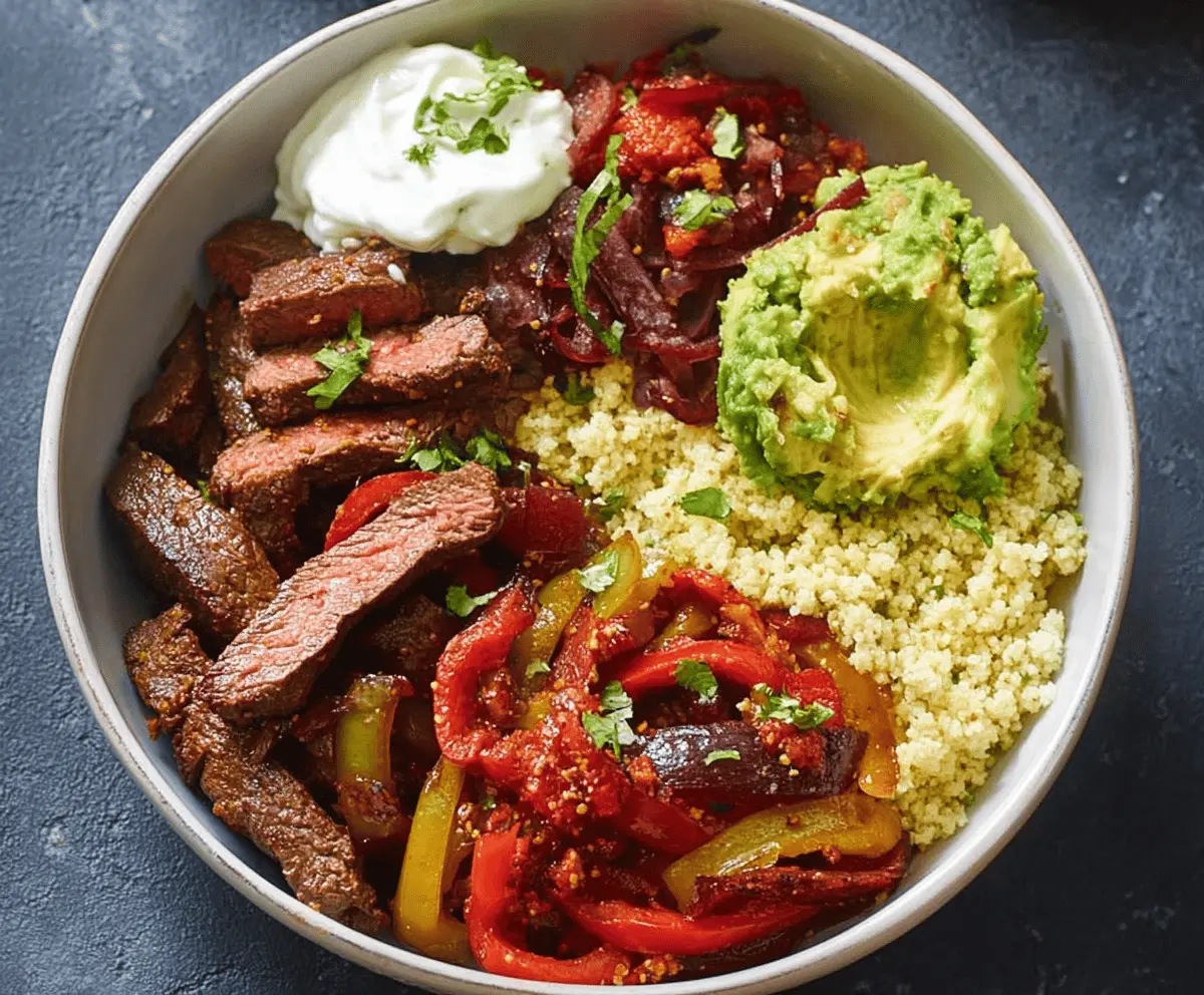 High Protein Steak Fajita Bowl - Low Carb