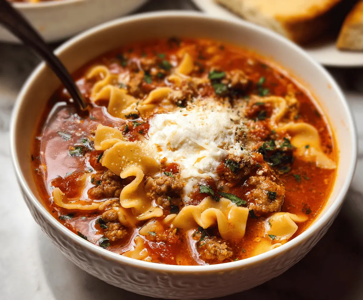 Italian Sausage Lasagna Soup
