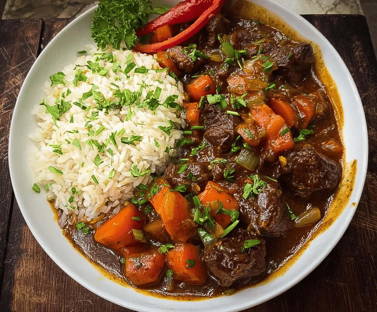 Jamaican Beef Stew with Rice