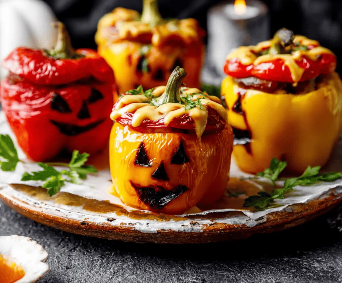Mini Jack-O’-Lantern Stuffed Peppers Recipe – Easy Halloween Treats
