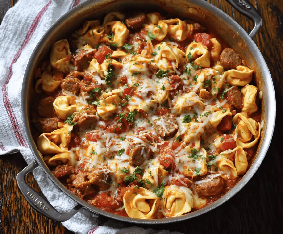 One Pan Tortellini with Sausage