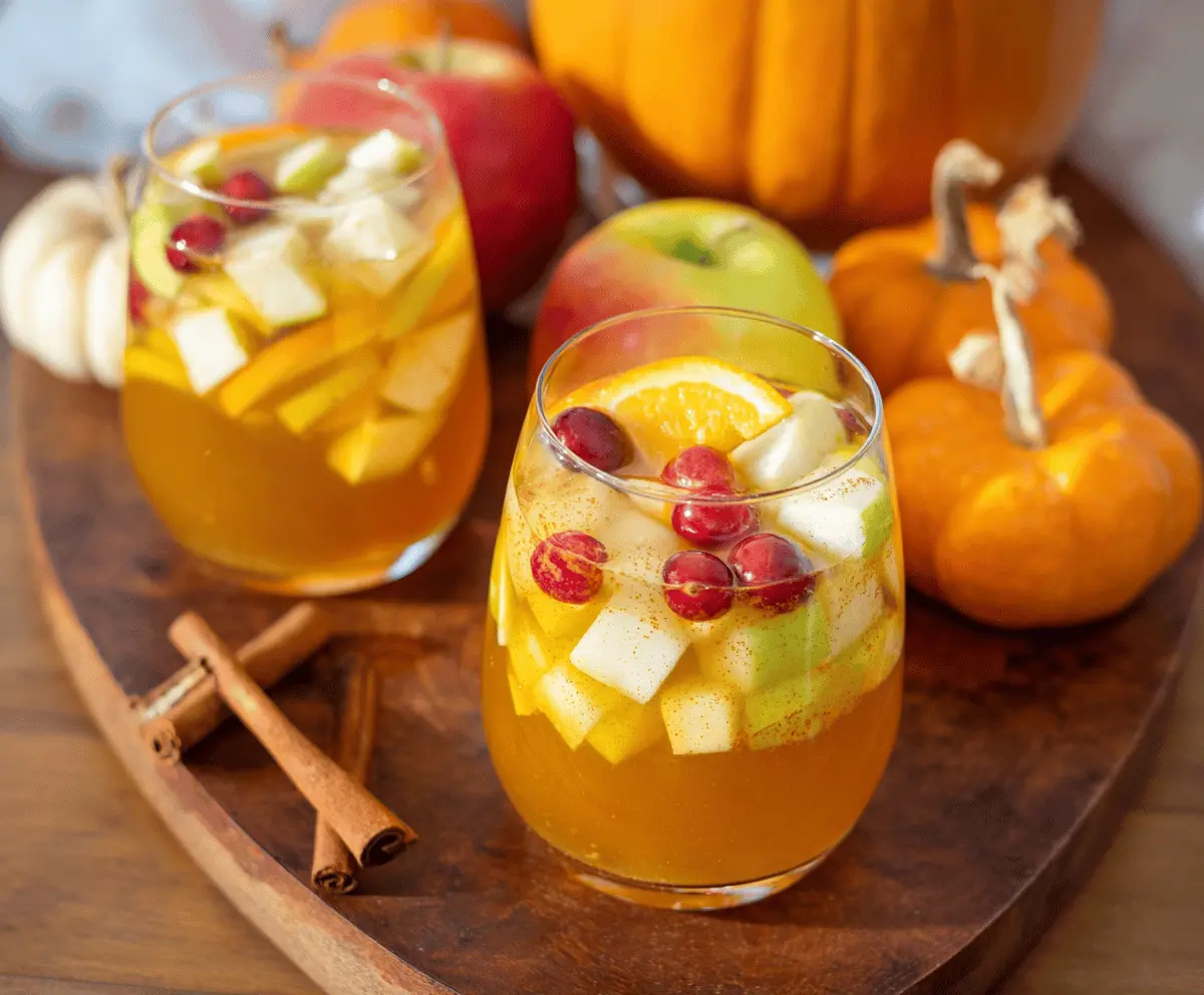 Pumpkin Spice Sangria Recipe with Fresh Citrus & Apples