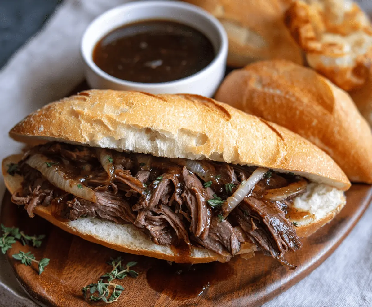 Slow Cooker French Dip Sandwiches