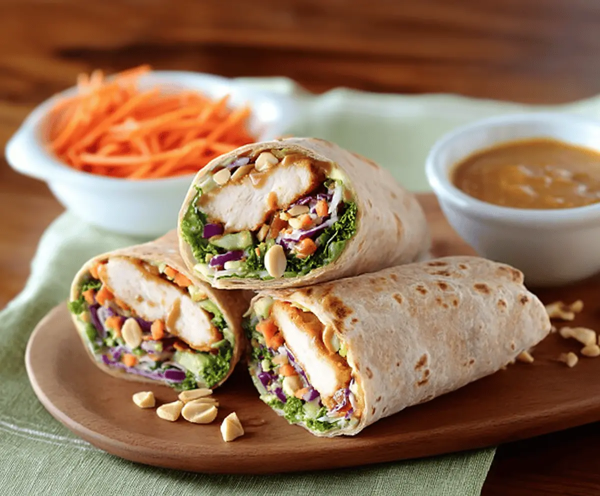 Easy Thai Peanut Chicken Wraps Recipe – Quick & Delicious