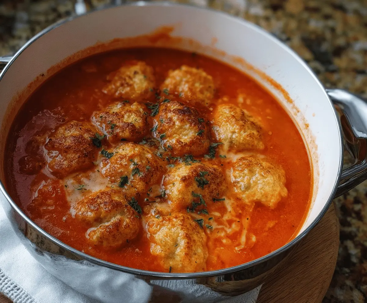 Creamy Tomato Soup with Cheddar Bay Dumplings Recipe