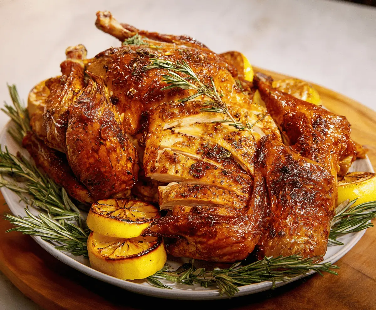 Crispy Spatchcock Turkey ready for Thanksgiving feast with golden, flavorful skin and tender meat