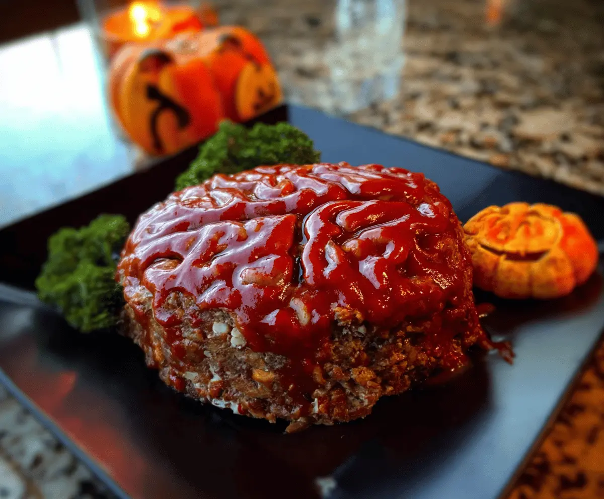 Spooky Halloween Brain Meatloaf Recipe—Fun & Creepy Party Food