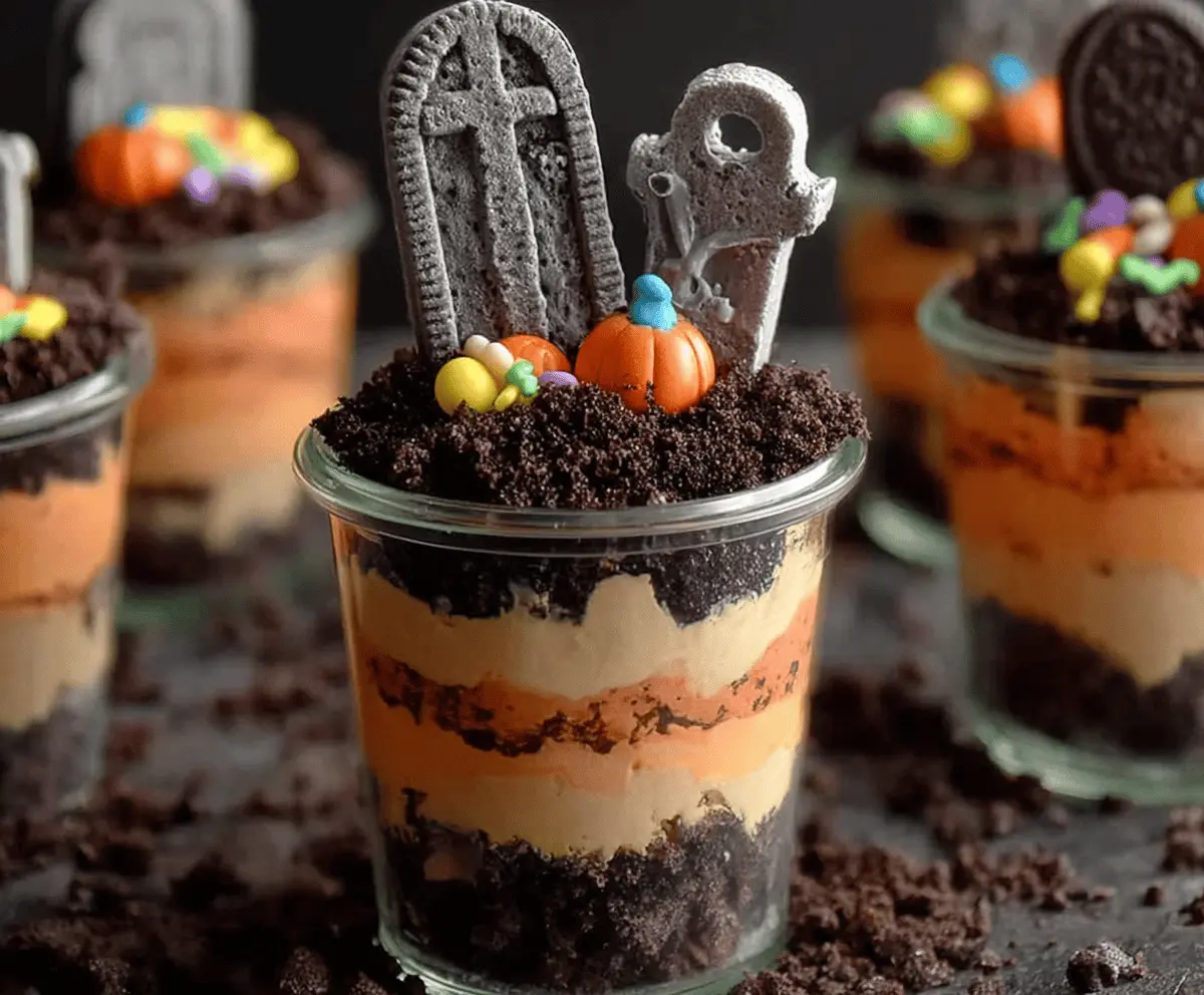 Easy Halloween Graveyard Dirt Cups Recipe for Spooky Treats
