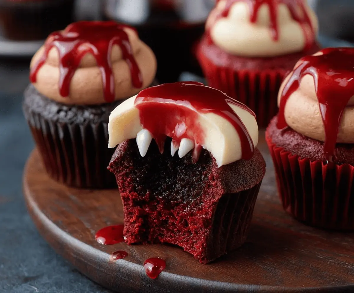 Spooky Halloween Vampire Bite Cupcakes Recipe