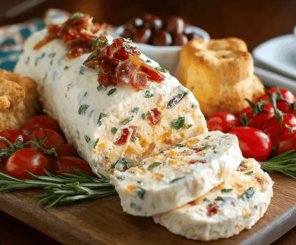 Delicious Italian Cheese Log as Christmas appetizer, perfect for holiday party snacks.