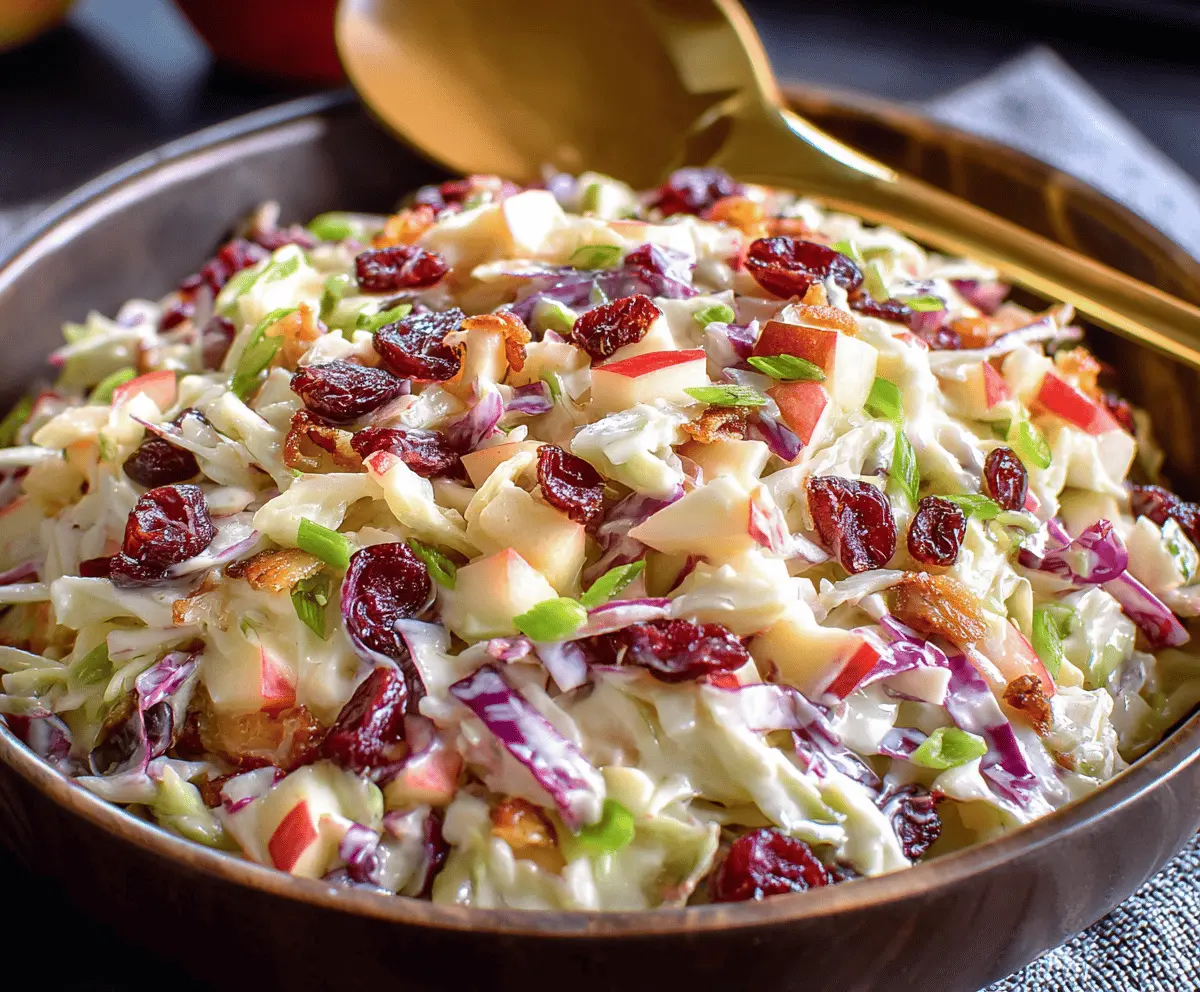 Easy Apple Cranberry Coleslaw Recipe