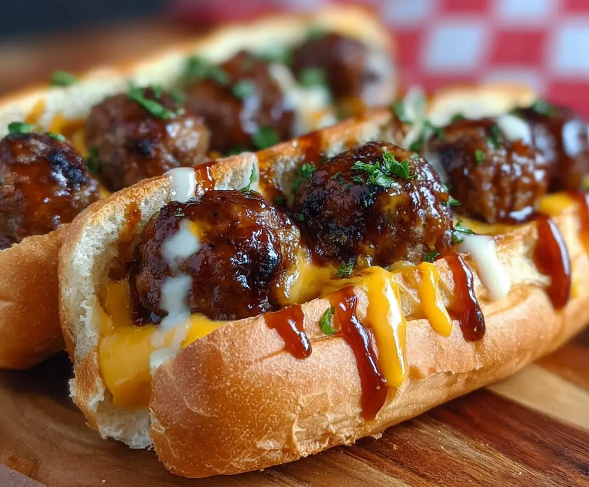 Bourbon BBQ Bacon Meatball Subs