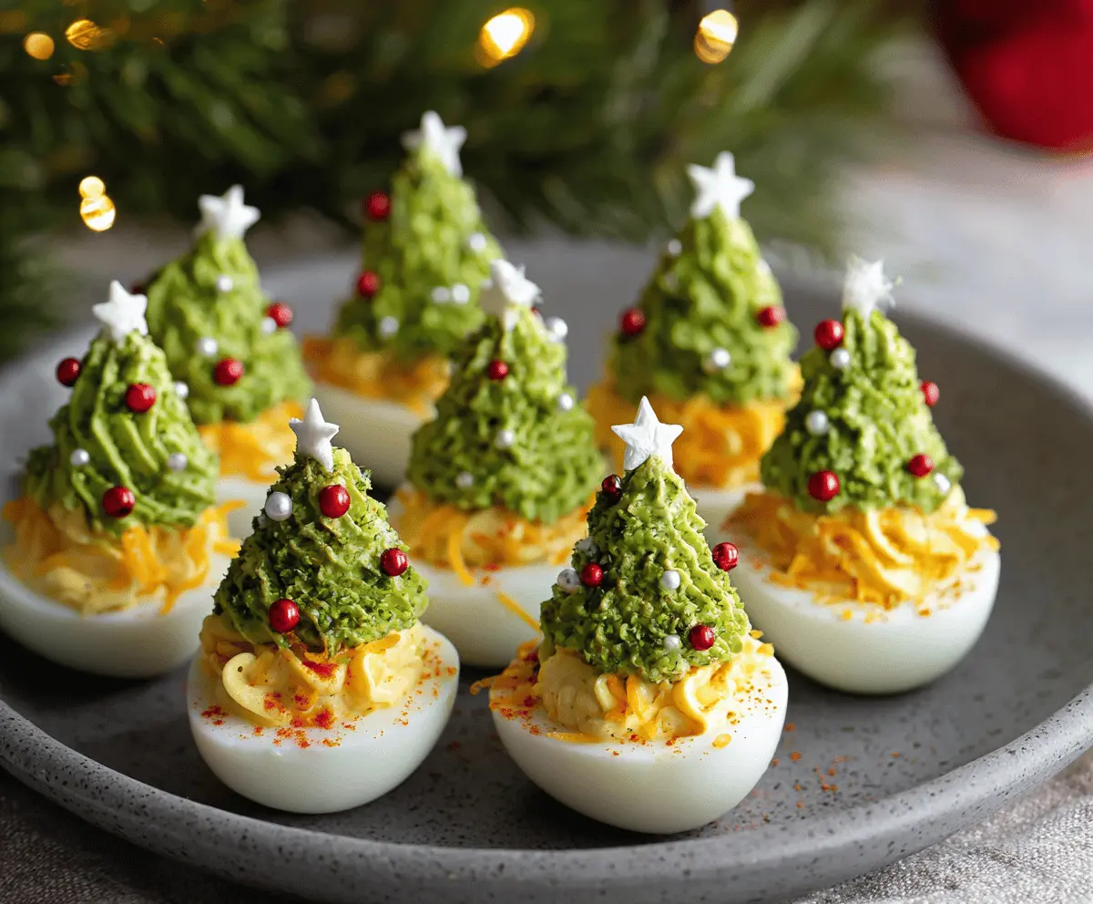 Festive Christmas Tree Deviled Eggs