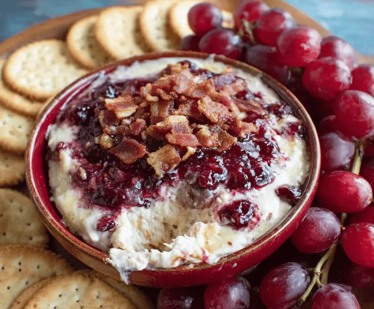 Easy Cranberry Bacon Swiss Dip