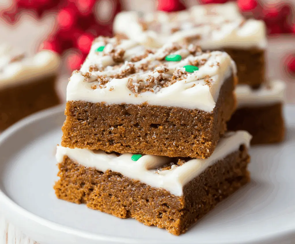 Delicious homemade gingerbread bars with a spicy and sweet flavor, perfect for the holidays