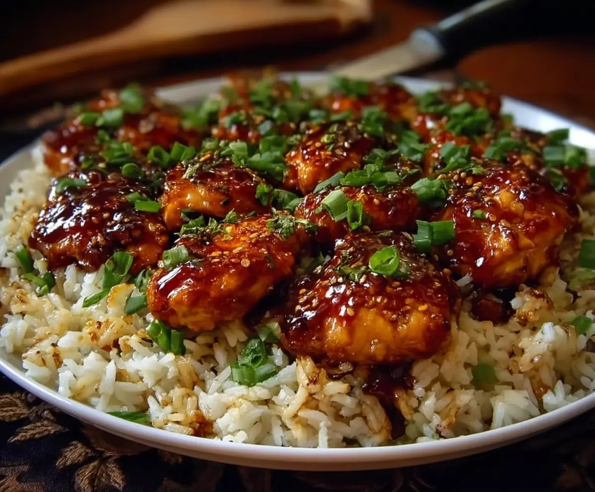 Easy Honey BBQ Chicken & Rice