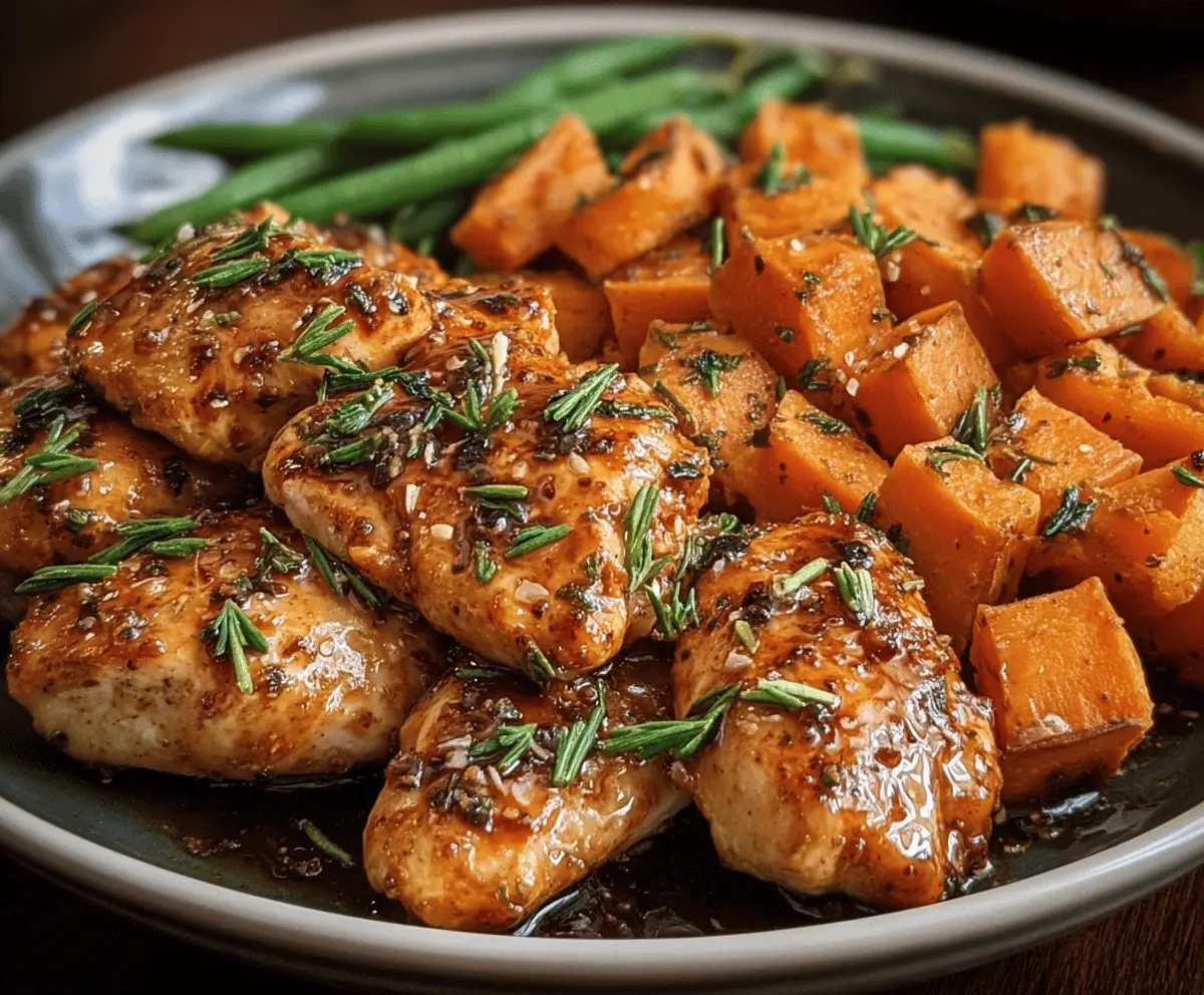 Easy Honey Garlic Chicken & Sweet Potato