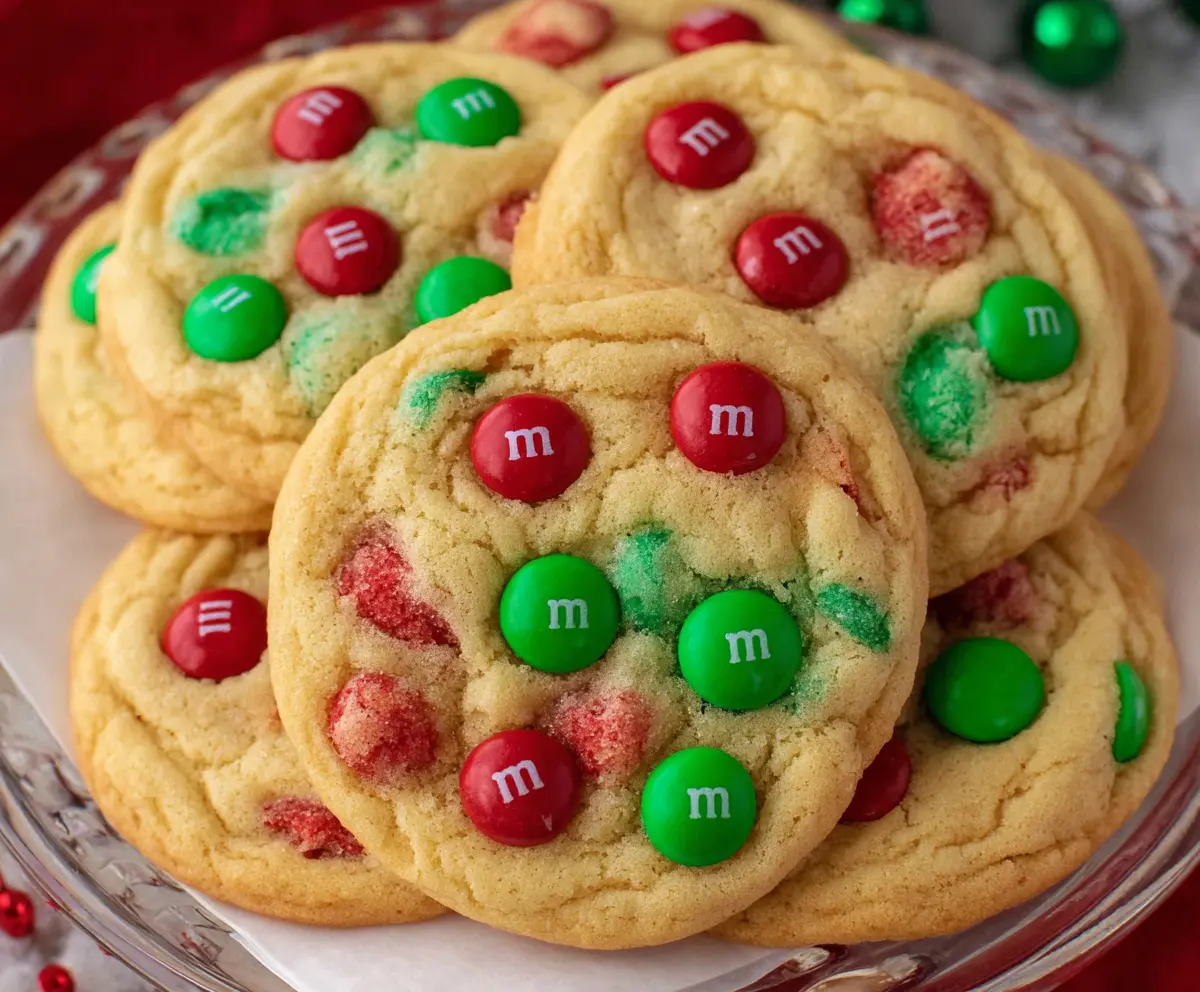 Easy M&M Christmas Cookies Recipe