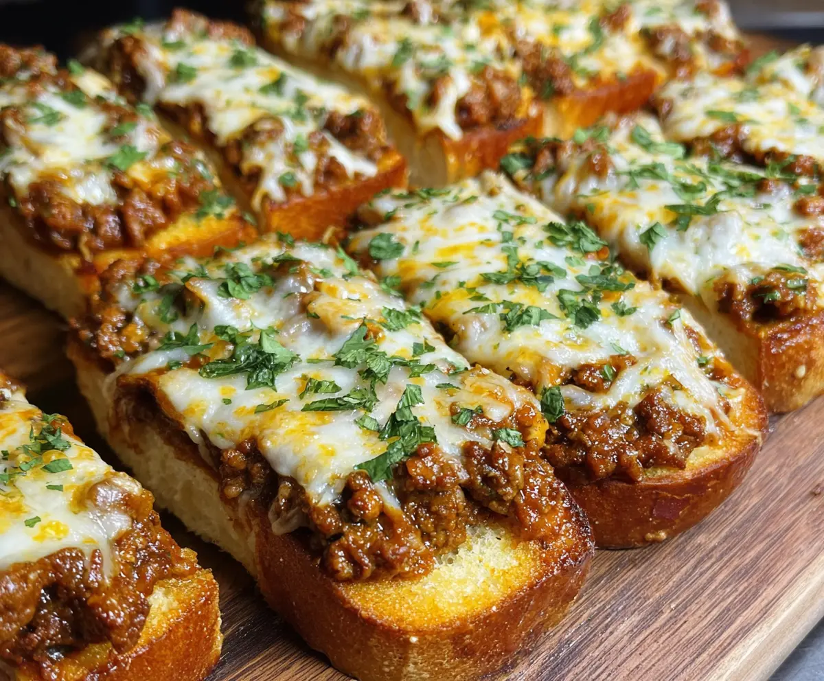 Easy Sloppy Joe Garlic Bread