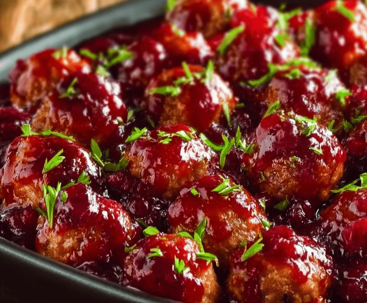 Sweet & Savory Cranberry Meatballs