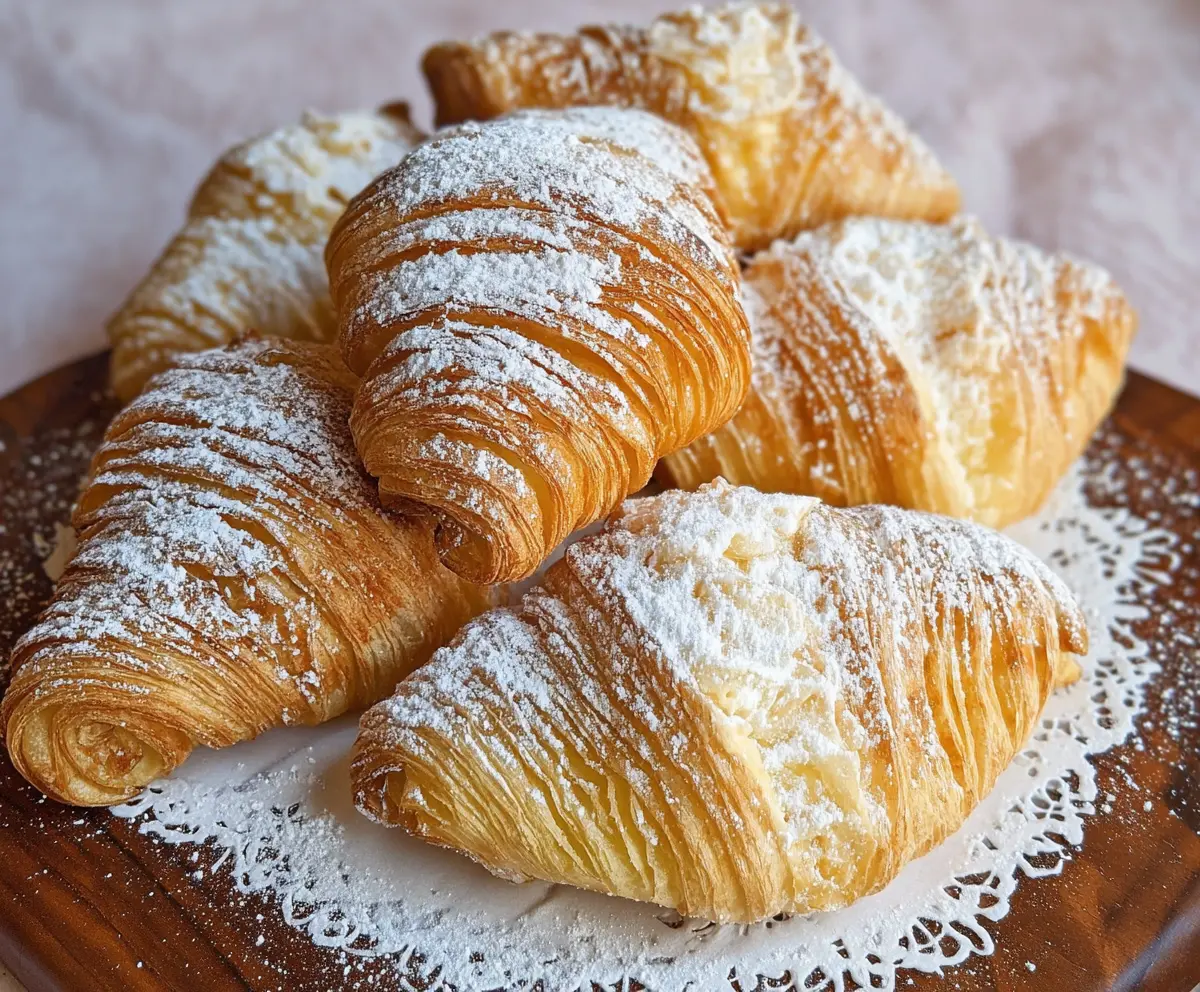 Delicious authentic Italian Sfogliatelle with flaky layers and sweet filling on a rustic plate