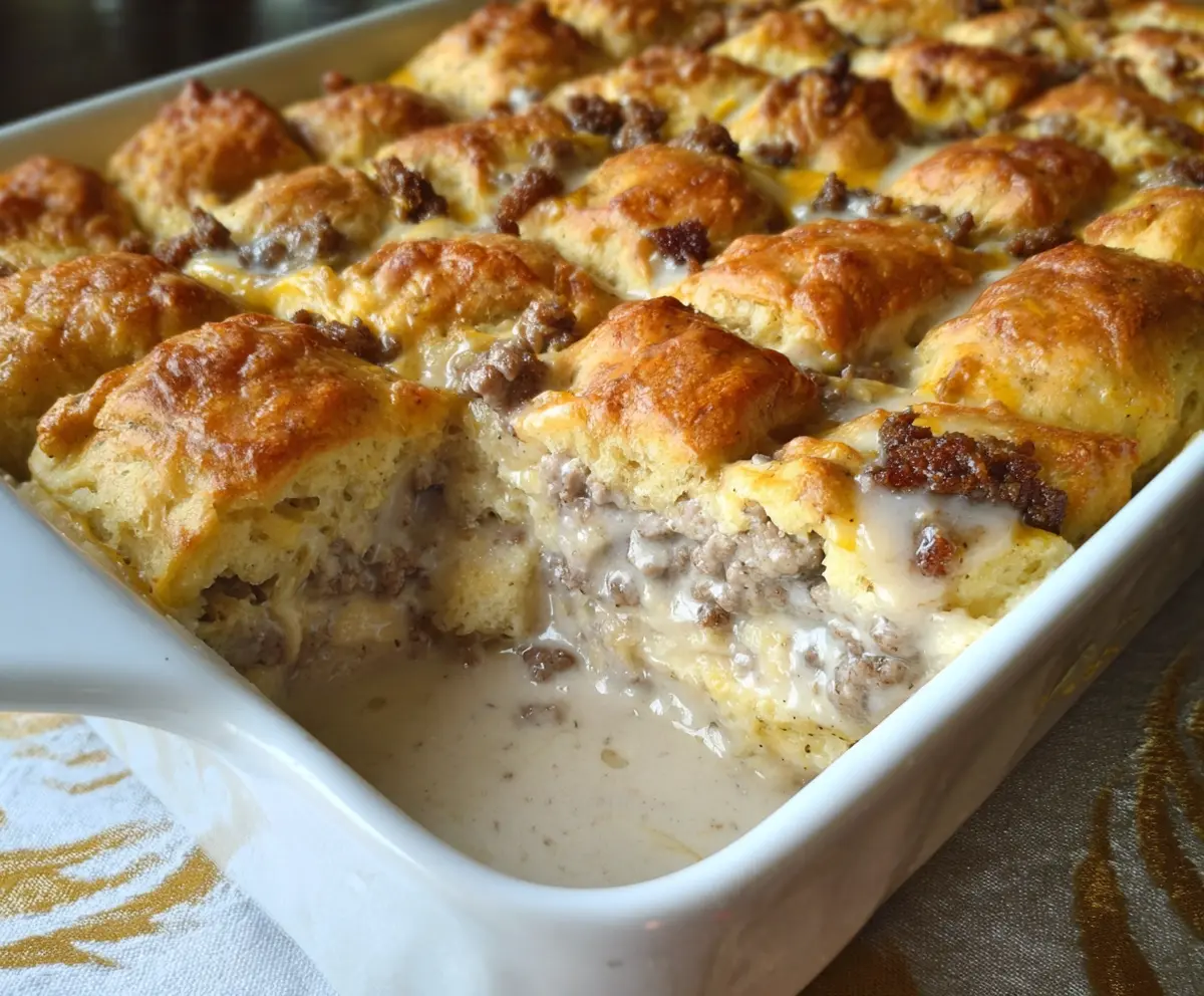 Easy Biscuits and Gravy Casserole