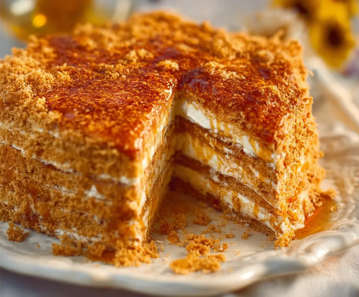 Burnt Honey Medovik Cake Recipe