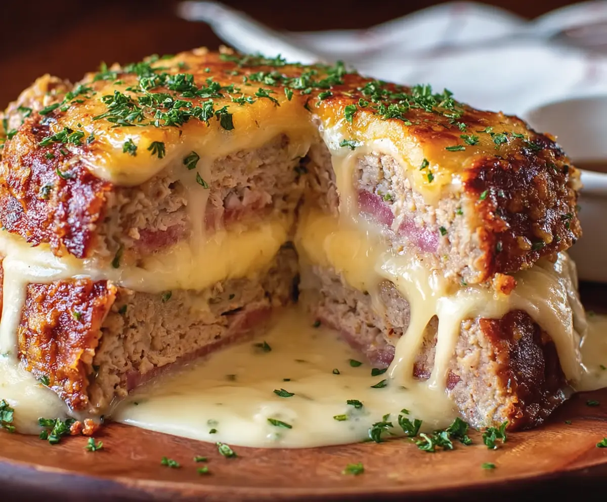 Cheesy Chicken Cordon Bleu Meatloaf