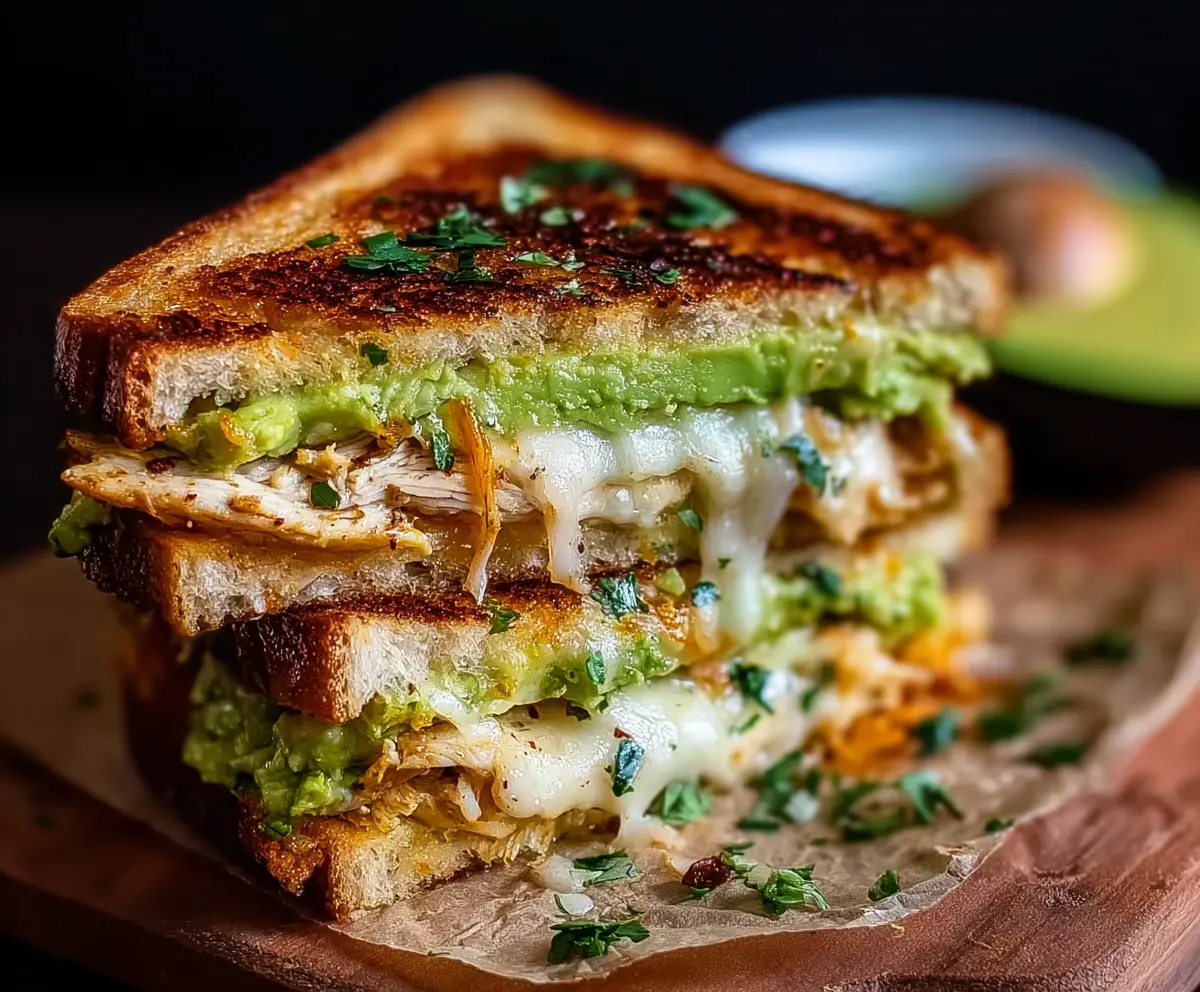 Easy Chicken Avocado Melt Sandwich