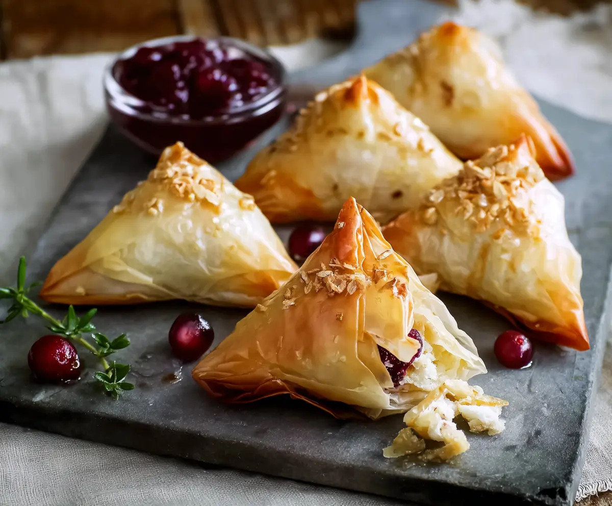 Easy Cranberry Brie Filo Pastries