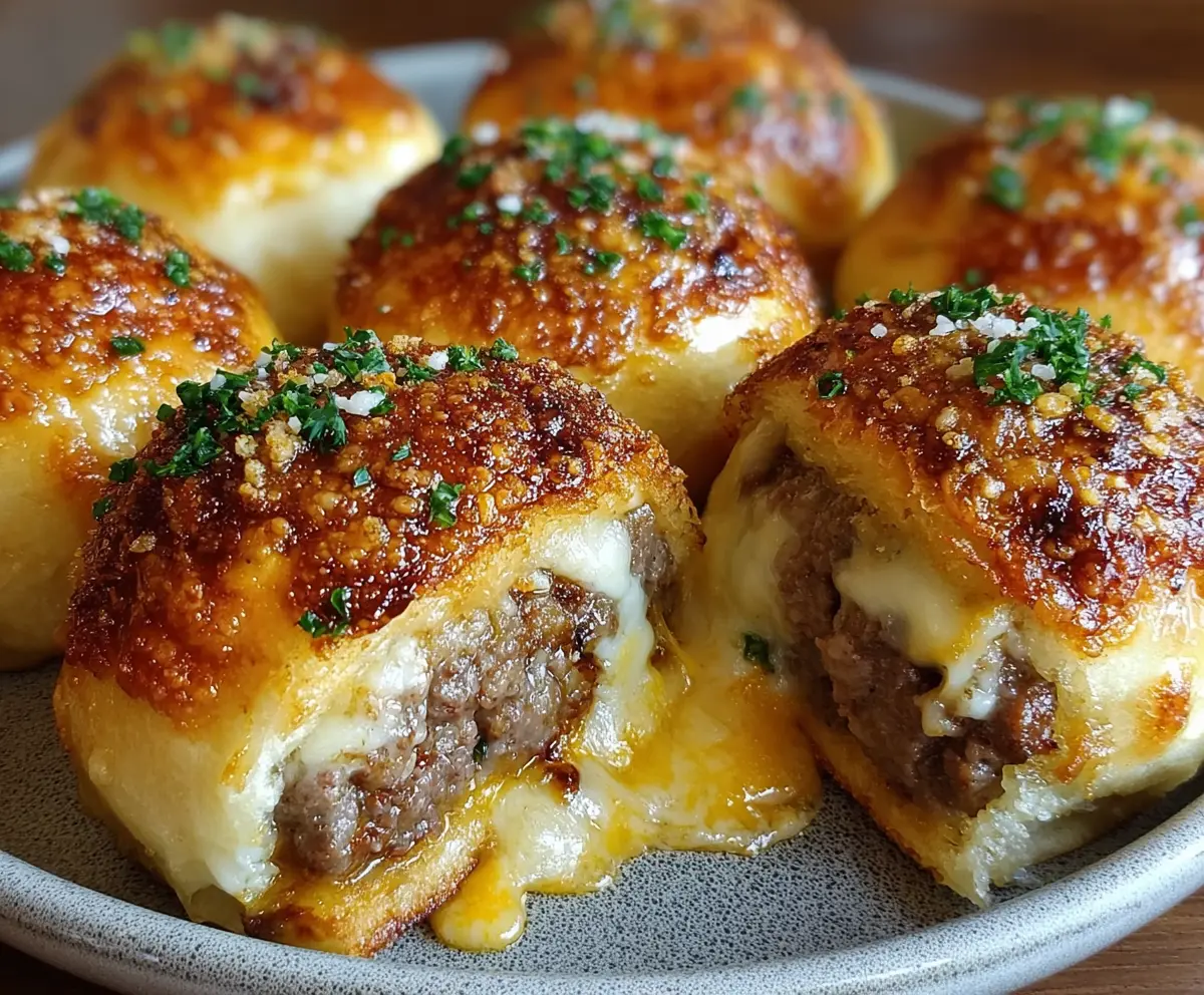 Garlic Parmesan Cheeseburger Bombs