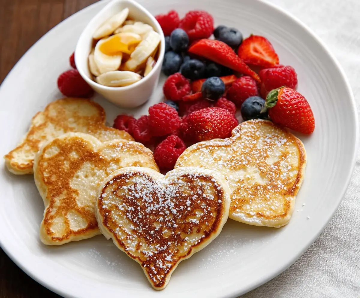 Heart-Shaped Pancakes for Galentines